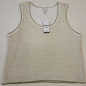 Sofia by Sofia Vergara Beige Striped Tank Top